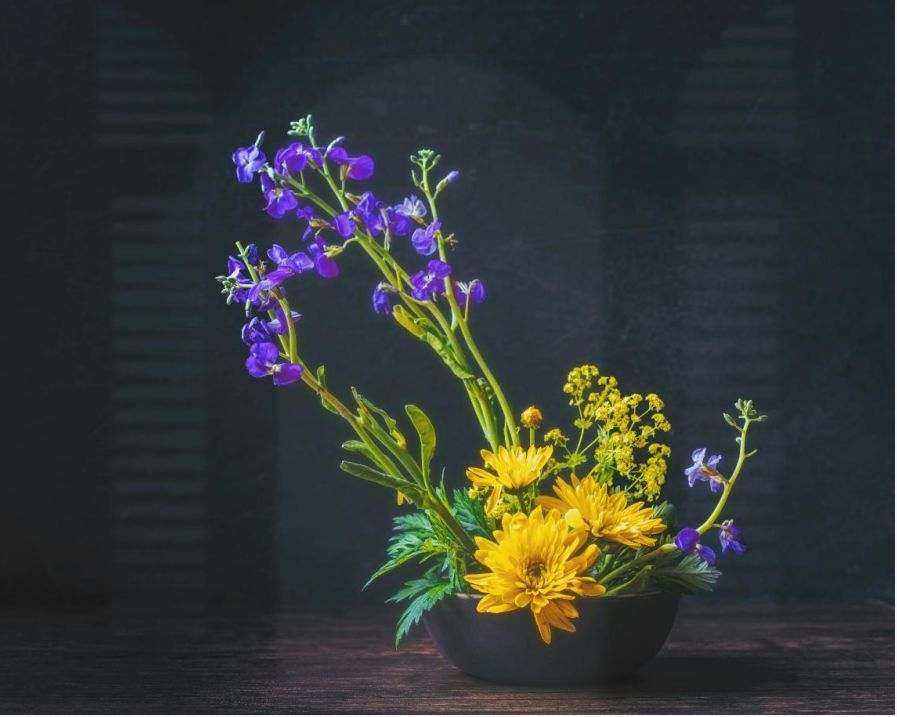 Instructor arranging bouquet