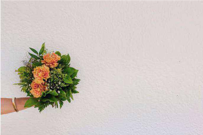 Bridal bouquet on table